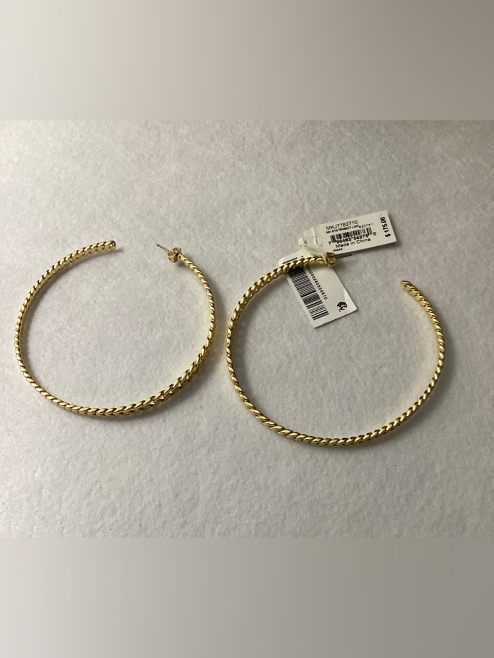 Michael Kors Gold-Tone Braided Hoop Earrings - Picture 3 of 9